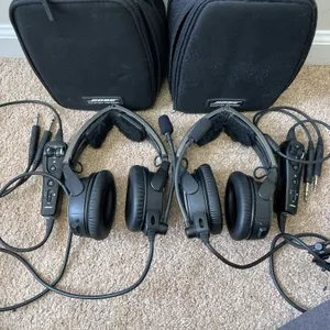 2x Bose A20 ANR Aviation Headset w/  Dual GA Plug, Bluetooth